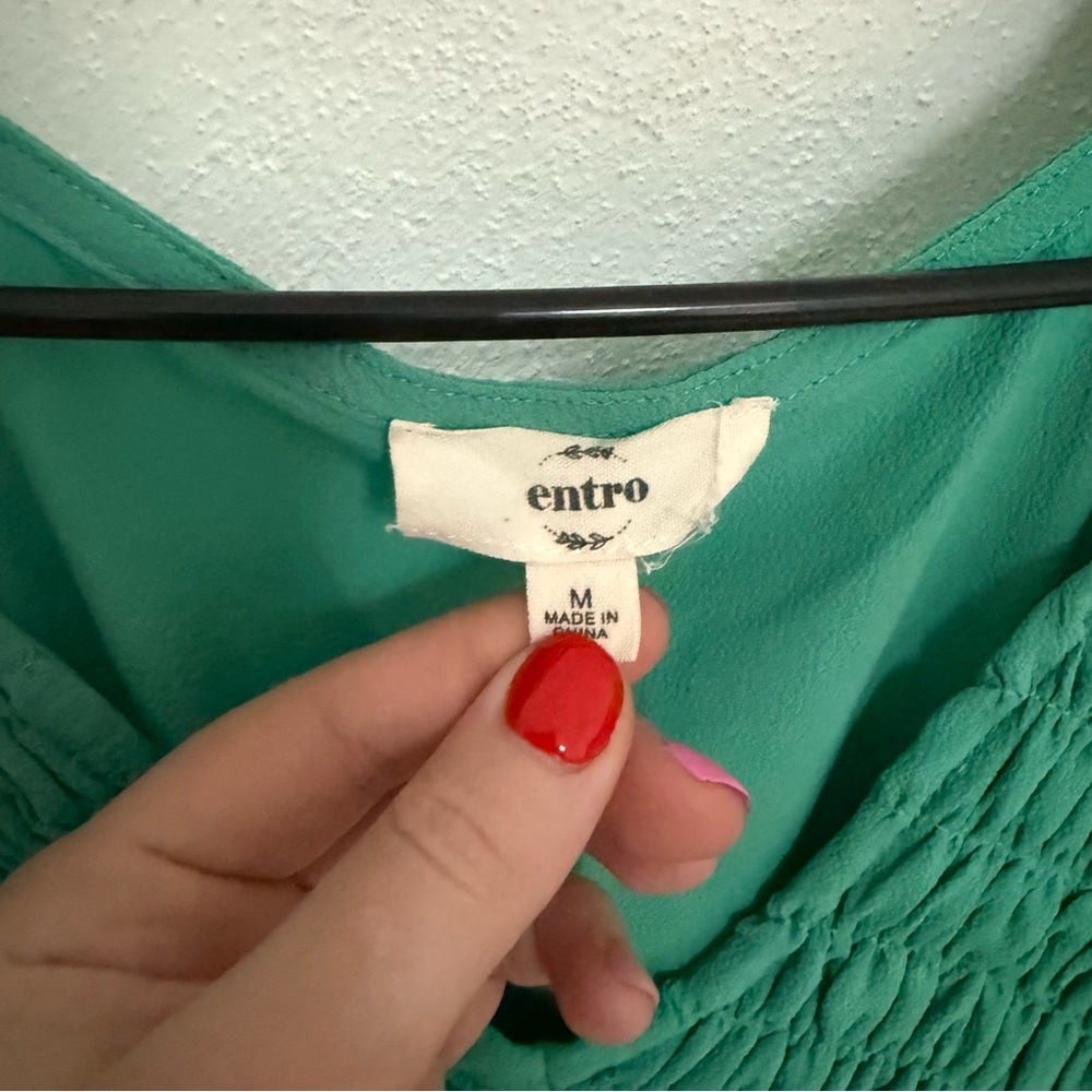 Entro Green Ruched Mini Dress - Picture 10 of 10